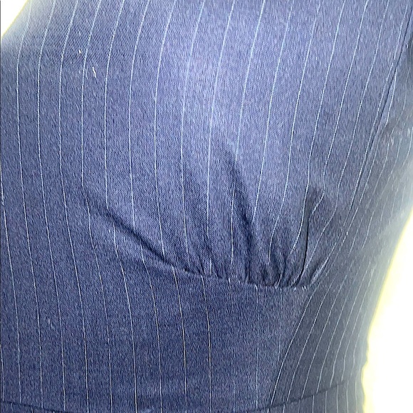 J. Crew Blue Sheath Dress Flutter Sleeves Crew Neck - Picture 6 of 15